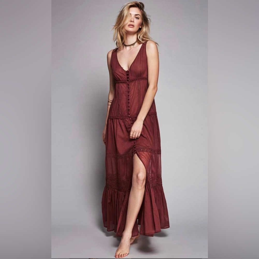 Free People Victoria Maxi Button Down Dress